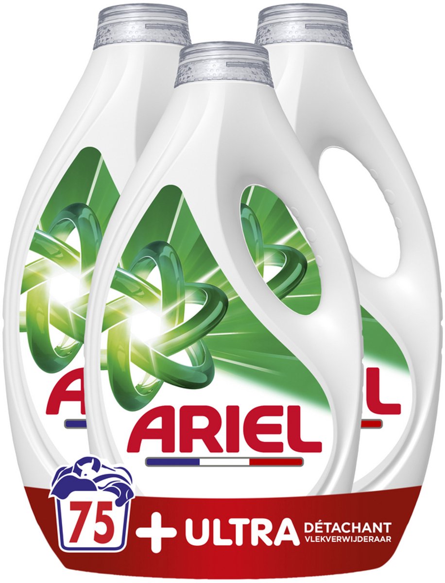 Lessive liquide Ariel + ultra détachante - 75 lavages