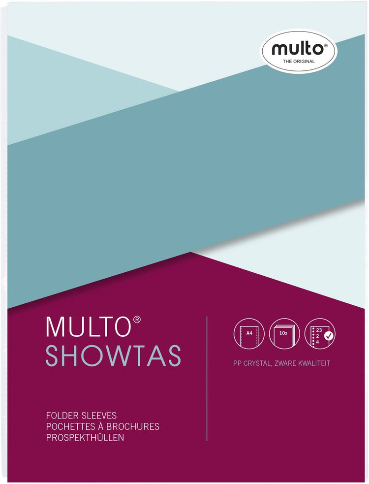 Sacs Multo Show - format a4 - 23 anneaux pp 120 microns - transparents - rétractables à 10 pièces - mu-3007348010