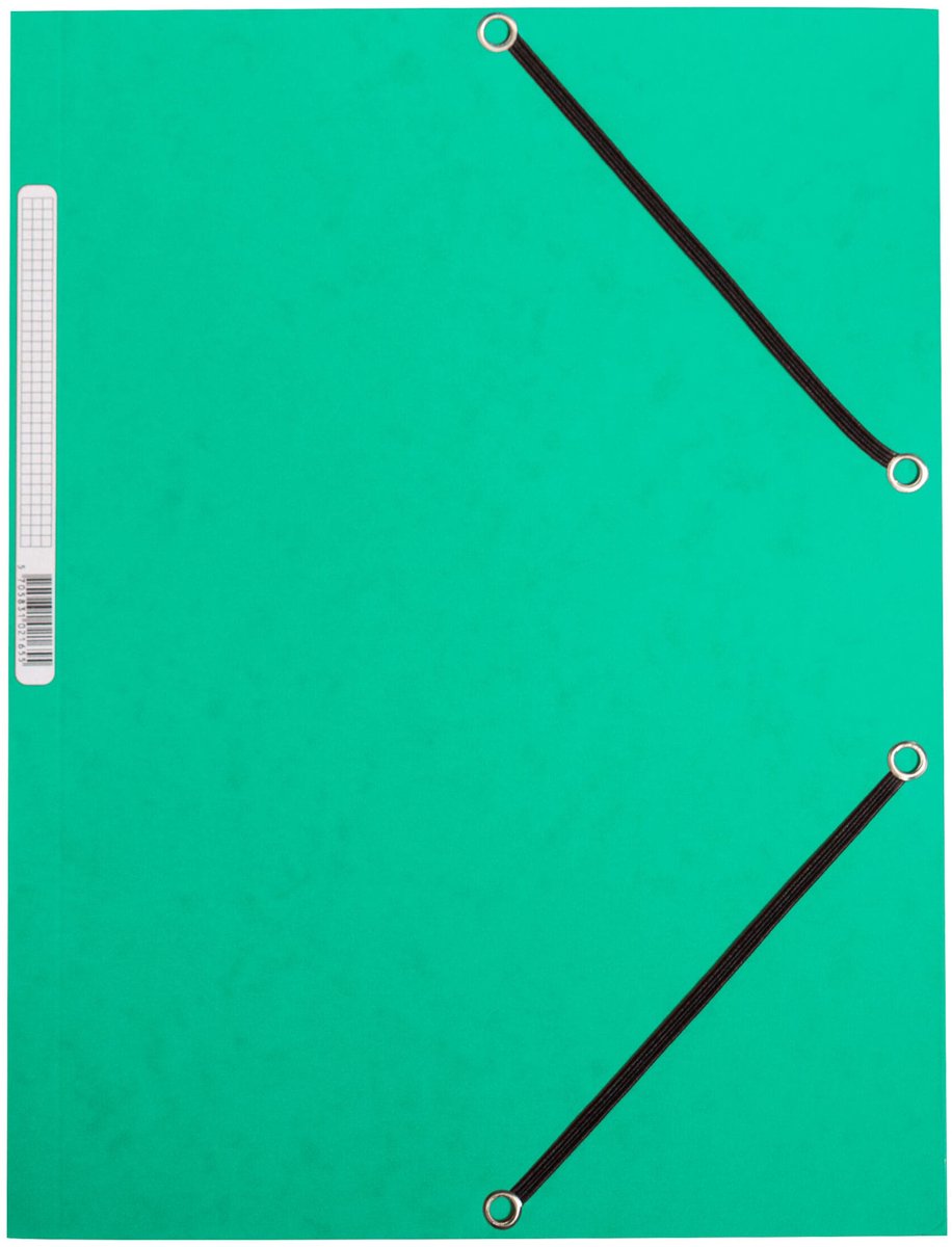 Chemise élasto Q-connect, a4, 3 rabats et élastiques, carton, vert