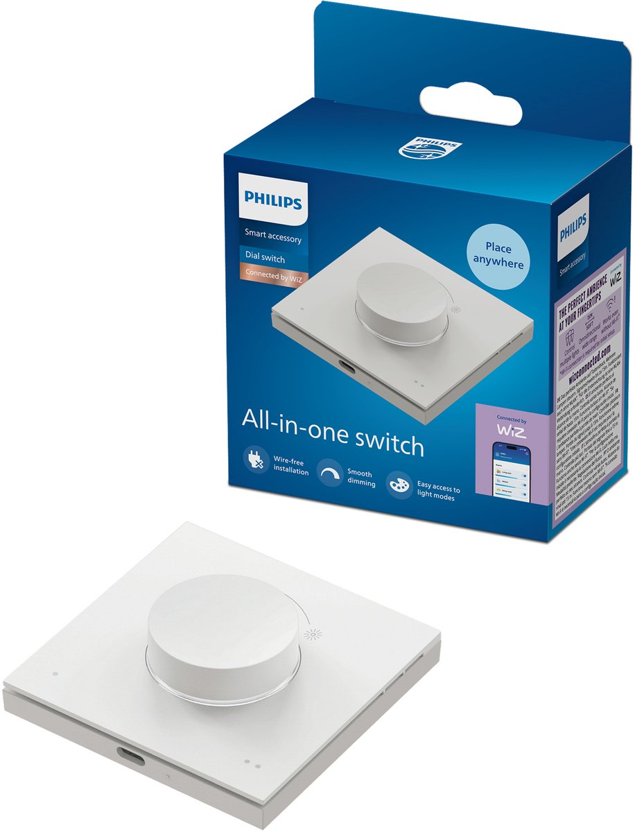 Philips Lighting philips smart Lighting - interrupteur rotatif - variateur d'intensité - contrôlez facilement votre éclairage intelligent sans application - batterie rechargeable - blanc