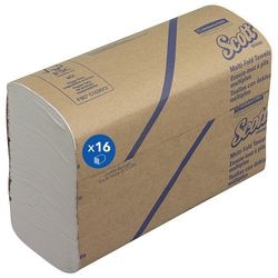 Serviettes scott papier multiplis1 pli blanc pack 16 pièces 250 feuilles