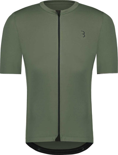 Bbb cycling essence chemise de cyclisme homme manches courtes - 15-25 °c - chemise de VTT et de cyclisme respirante avec 3 poches arrière - vert olive
