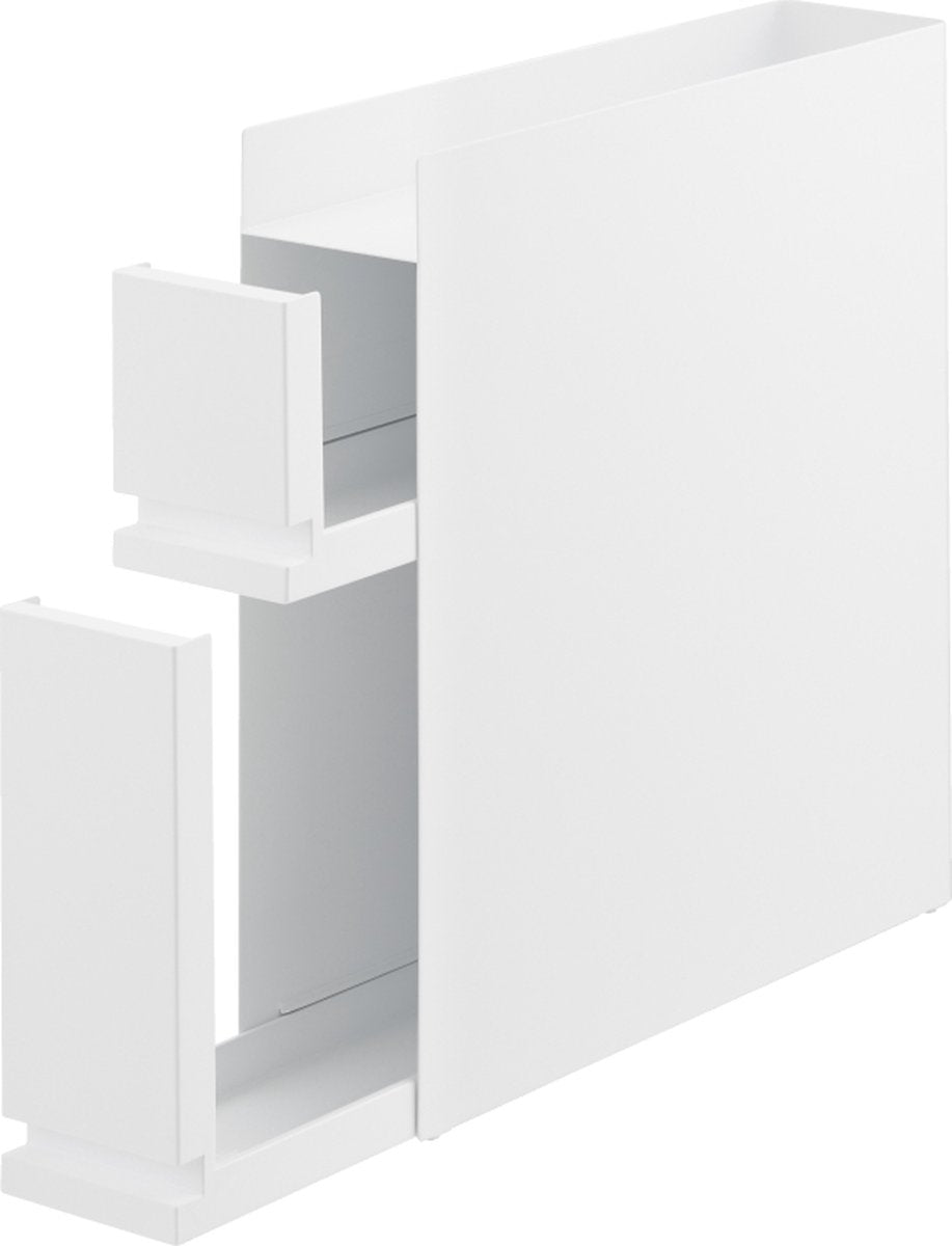 Porte-épices et huiles Yamazaki extensible - 2 niveaux - tour - blanc