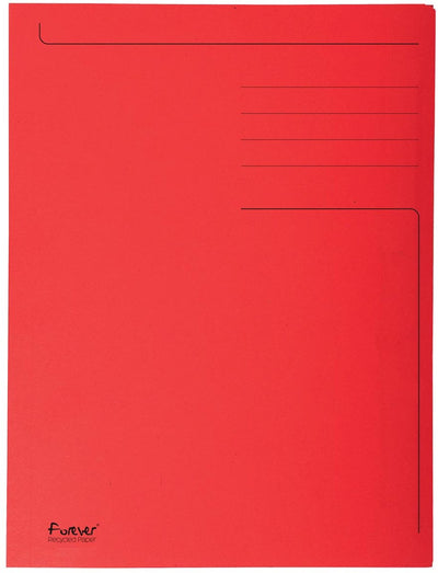 Exacompta 50x chemise imprimée Forever® à 3 rabats - 280 g/m² - 24,5x35 cm pour folio - rouge - 449003e