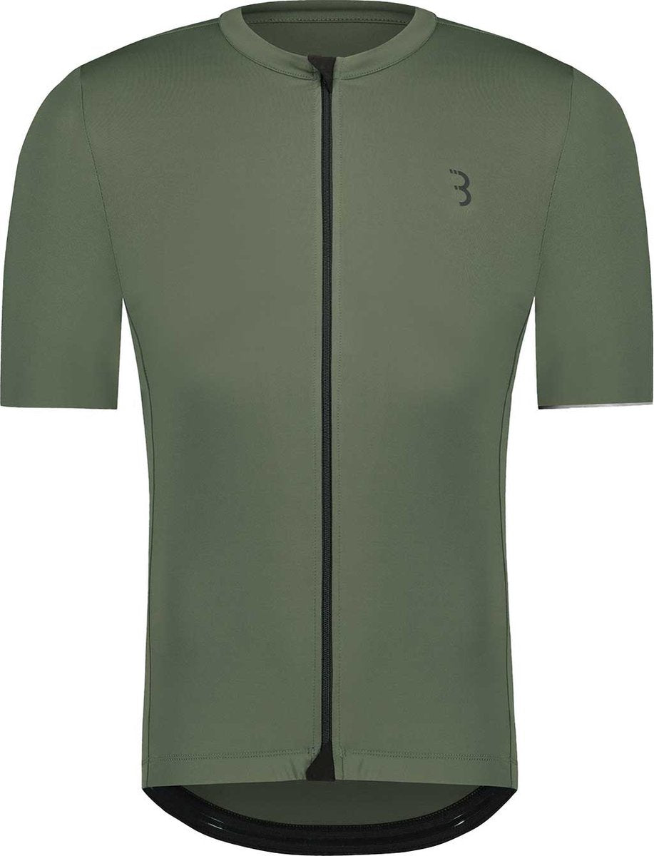 Bbb cycling essence chemise de cyclisme homme manches courtes - 15-25 °c - chemise de VTT et de cyclisme respirante avec 3 poches arrière - vert olive