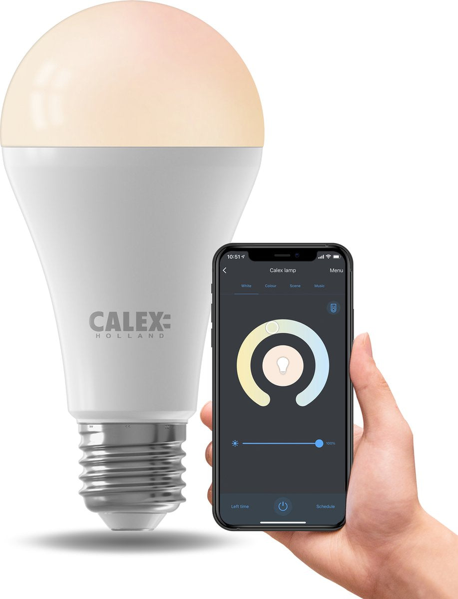 Calex smart - lampe LED wifi - source de lumière intelligente e27 - dimmable - lumière blanche lumière blanche chaude - 14w