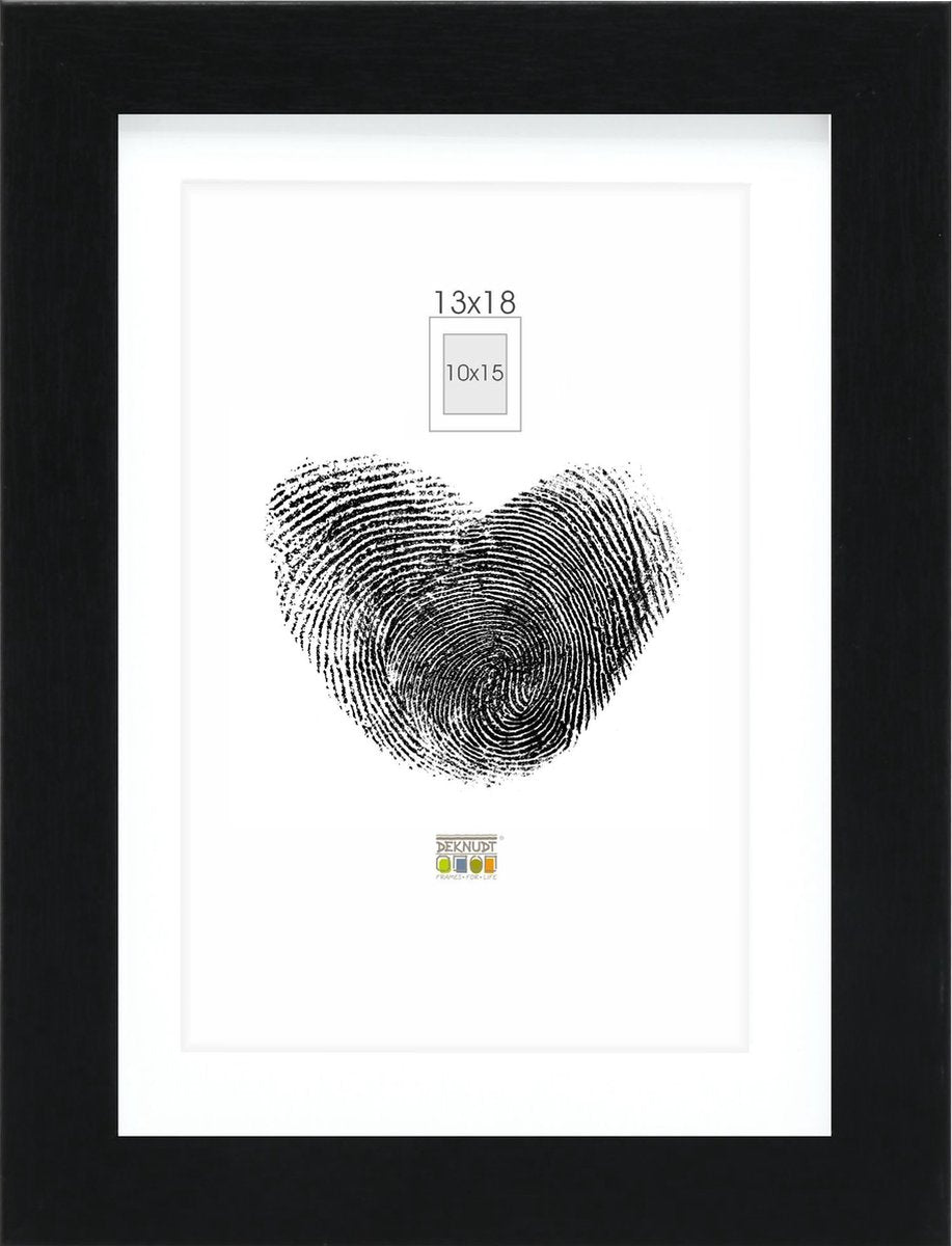 Cadre photo Deknudt frames - noir avec passe-partout - 10x15 13x18 cm