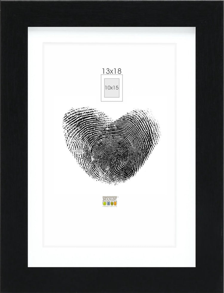 Cadre photo Deknudt frames - noir avec passe-partout - 10x15 13x18 cm