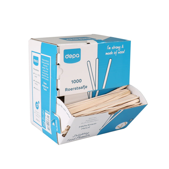 Depa stirring rod wood 140 x 5 mm
