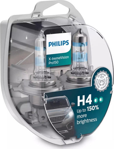 Philips lampe frontale x-tremevision pro 150 de lampe h4 12v kit xtreme vis.pro150