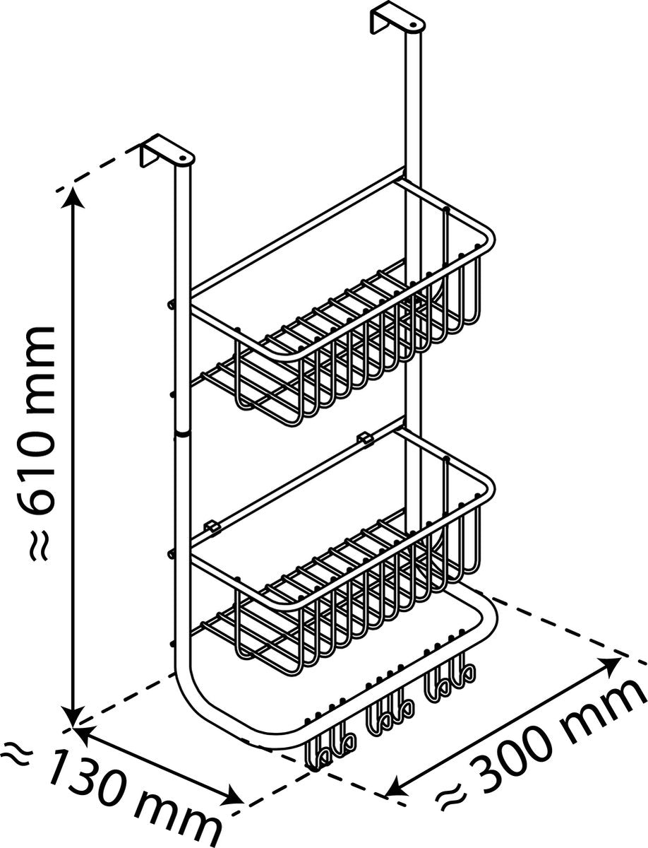 Eisl Eisl Mur Rack 30.5x13x62 cm Mat argent coloré