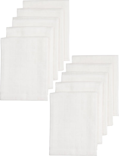 Meyco baby uni hydrophilic cloths - 10-pack - organic - white - 80x80 cm