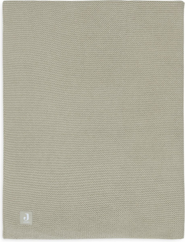 Jollein - couverture de berceau 75x100cm - couverture de berceau, couverture de berceau, couverture de bébé - tricot basique - vert olive