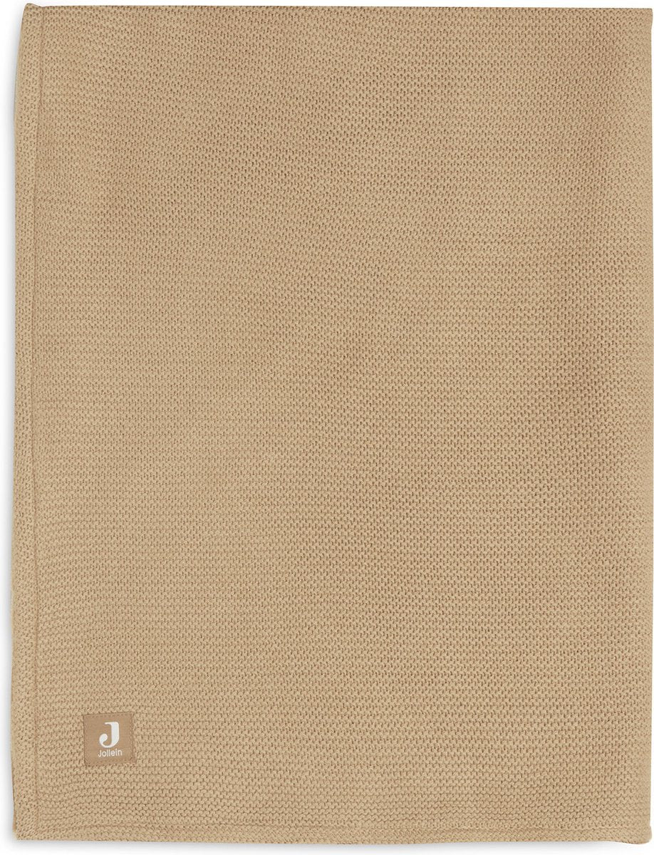 Jollein couverture bébé berceau 100x150cm tricot basique - polaire biscuit