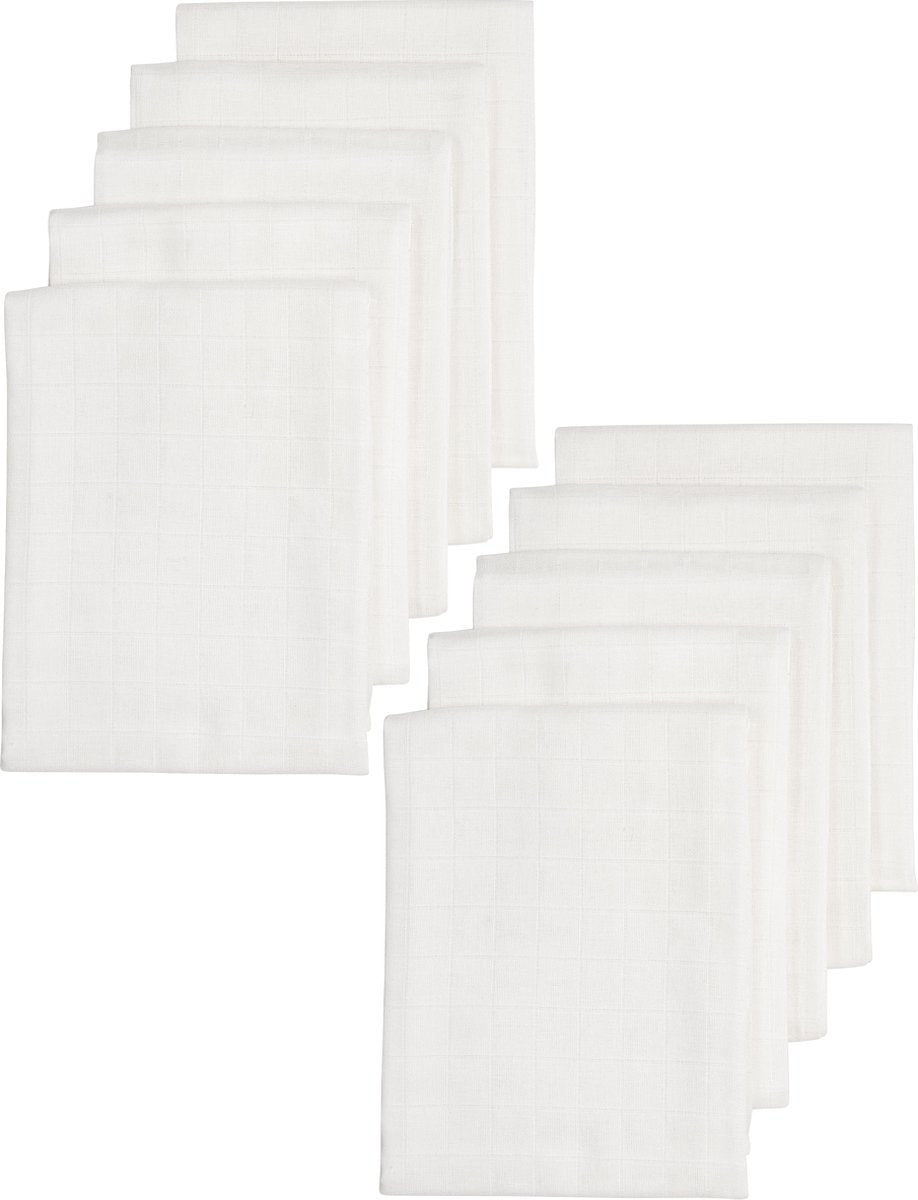 Lingettes hydrophiles Meyco baby uni - paquet de 10 - blanc - 70x70cm