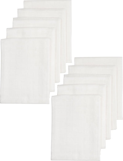 Lingettes hydrophiles Meyco baby uni - paquet de 10 - blanc - 70x70cm