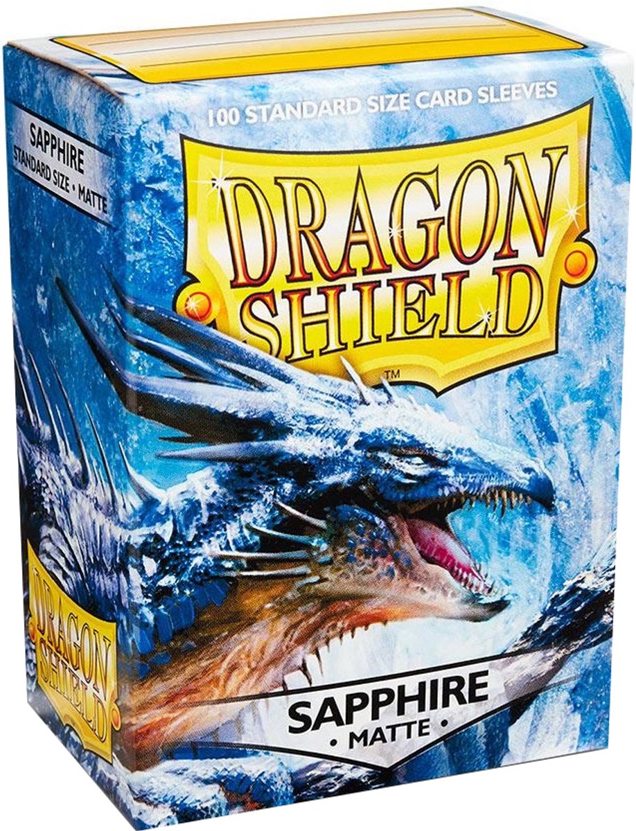 Bouclier dragon Arcane Tinmen - pochettes de cartes de taille standard saphir mat 100x