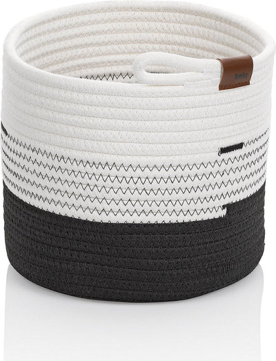 Panier Kela, 23 x 20 cm, rond, blanc noir - |hedda