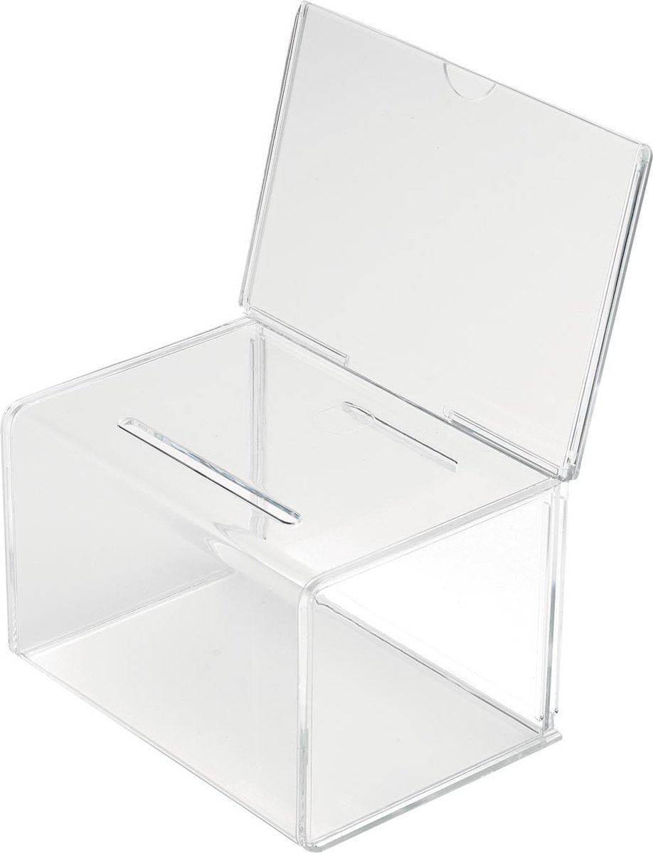 Boîte à suggestions Deflecto avec porte-brochure | pi 20 | 5x13 | 5x16 | 5 cm
