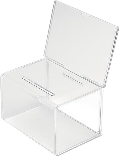 Boîte à suggestions Deflecto avec porte-brochure | pi 20 | 5x13 | 5x16 | 5 cm