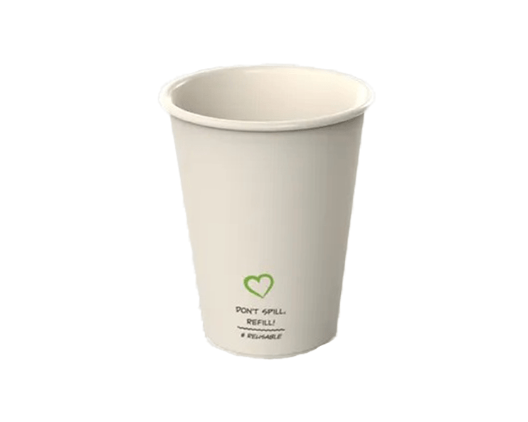Tasse à café en plastique réutilisable blanc beige 180cc (20 pièces)