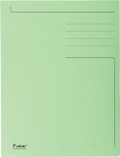 Exacompta 50x chemise imprimée Forever® à 3 rabats - 280 g/m² - 24x32 cm pour a4 - vert herbe - 448013e