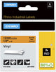 Étiquettes en vinyle industriel Dymo rhino | 12 mm x 5,5 m | impression noire sur orange | étiquettes autocollantes pour imprimantes d'étiquettes Rhino Label Manager