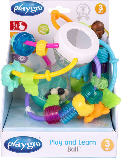Playgro - jouer et apprendre la balle - balle pour bébé - jouets pour bébé - jouets éducatifs pour bébé - jouet bébé - centre d'activités - hochet - jouets d'activité - cadeau - stimule le développement