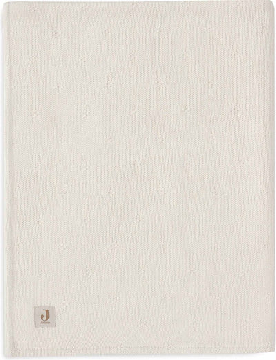 Jollein - couverture de berceau 100x150cm - couverture bébé - velours ivoire tricoté douillet