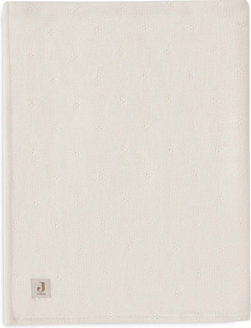Jollein - couverture de berceau 75x100cm - couverture de berceau, couverture de berceau, couverture de bébé - velours ivoire tricoté confortable