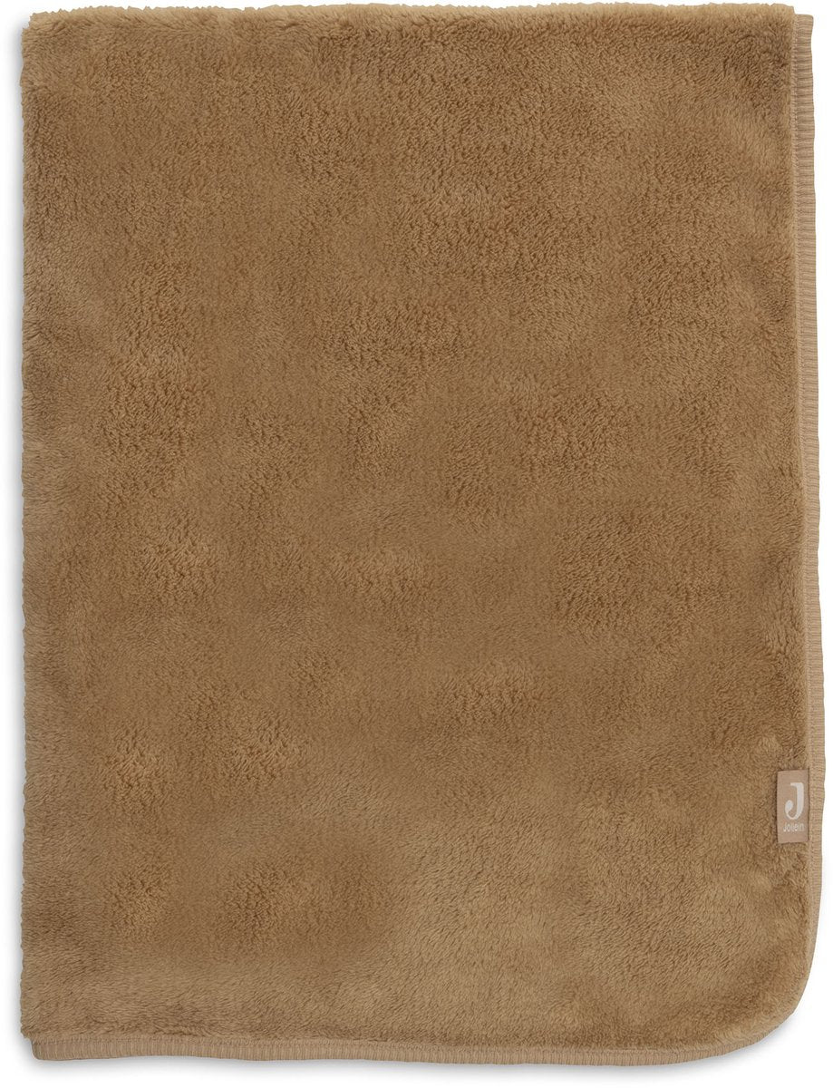 Jollein couverture bébé berceau 75x100cm jersey sherpa basique noisette