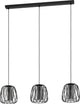 Lampe à suspension Eglo floresta - e27 - 89 cm - verre fumé - noir