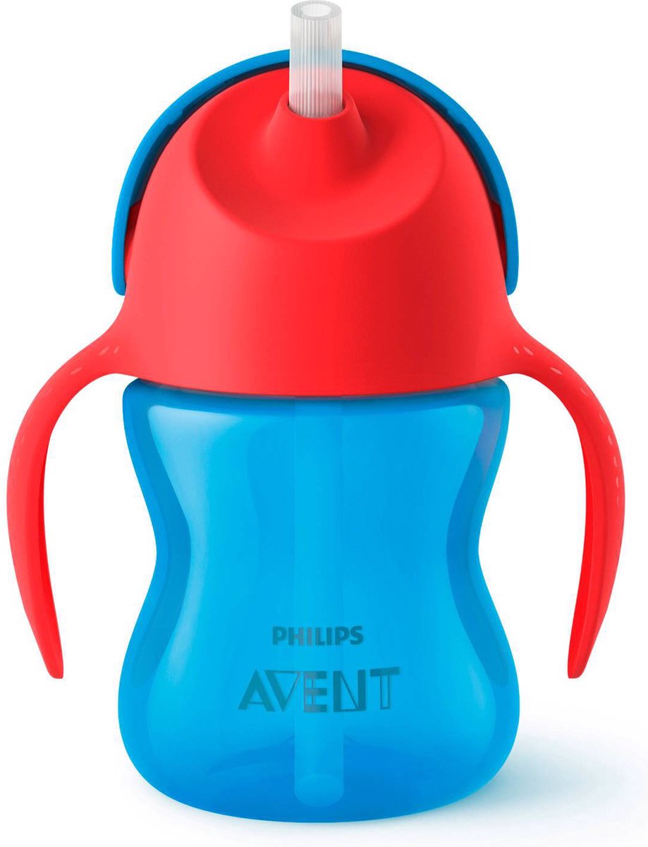 Philips avent gobelet avec paille - 9+ mois - 1 pièce - bleu rouge - scf796 01