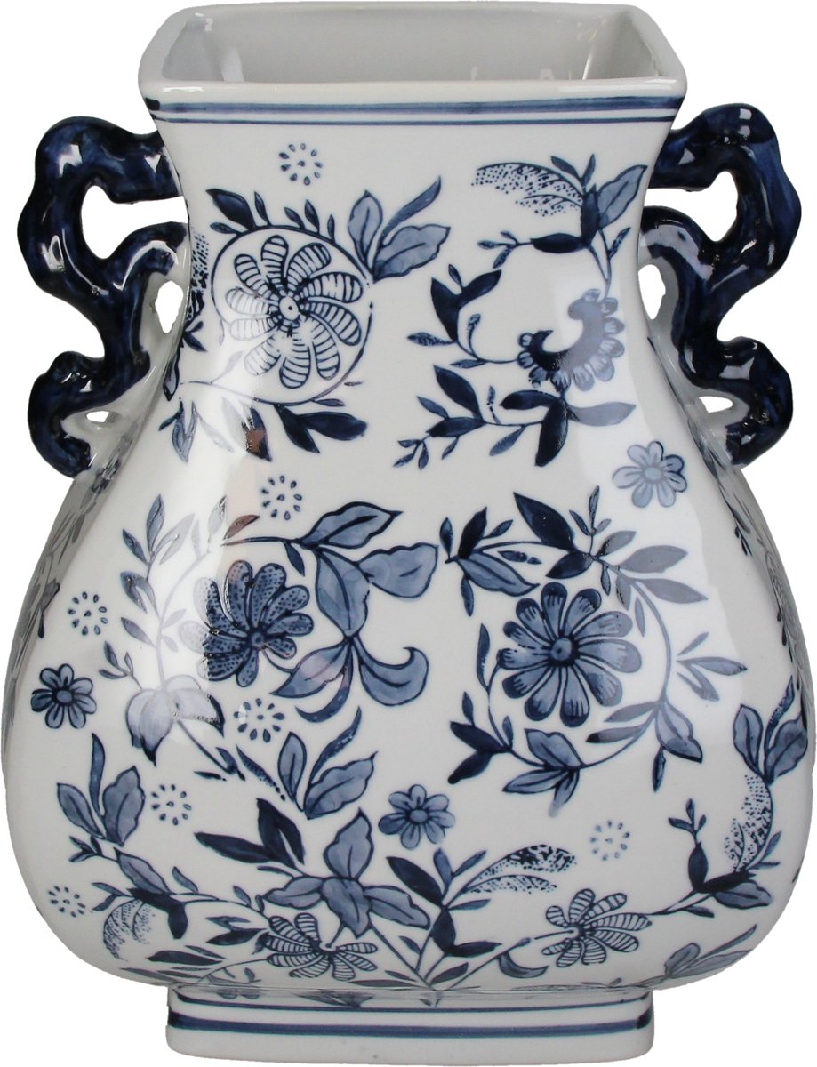 Vase collection HD porcelaine bleu 24,5x21,5x30cm