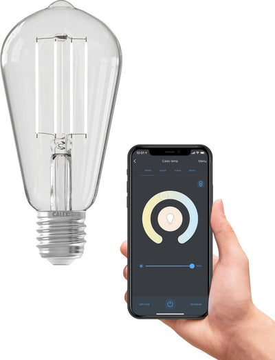 Lampe intelligente Calex - éclairage à filament LED wifi - e27 - source de lumière intelligente rustique claire - dimmable - lumière blanche chaude - 7w
