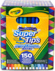 Crayola - super tips - feutres - lot de 150 feutres de différentes couleurs - feutres lavables à pointe moyenne