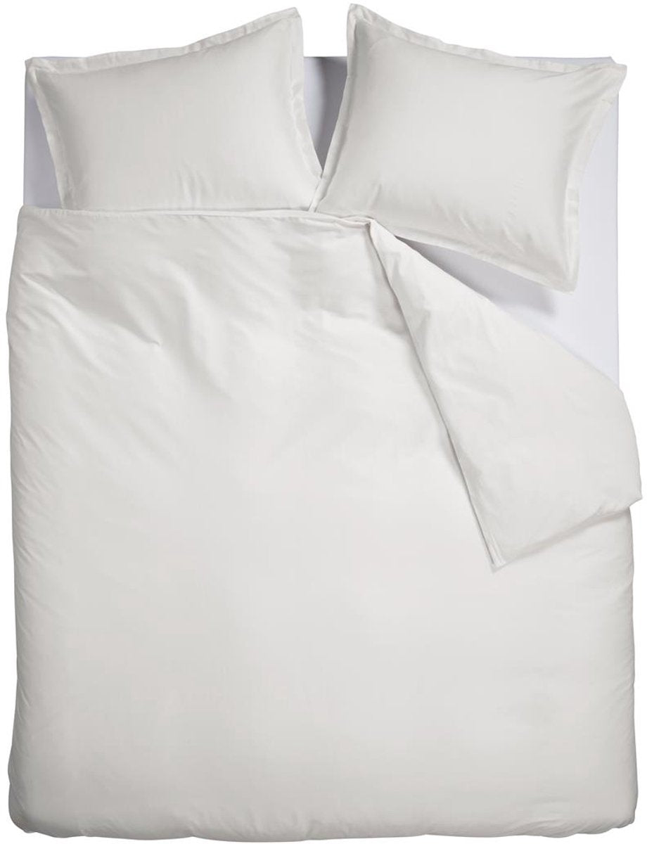 Housse de couette Ambiante satin uni - lits jumeaux - 240x200 220 cm - blanc