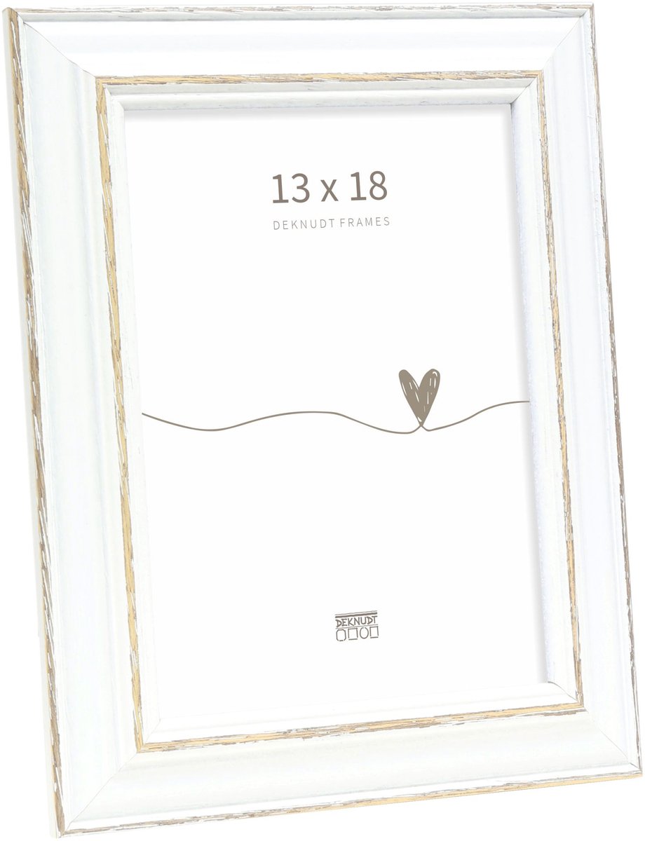 Deknudt frames cadre photo s221h3 - blanc avec accent marron - 13x18 cm
