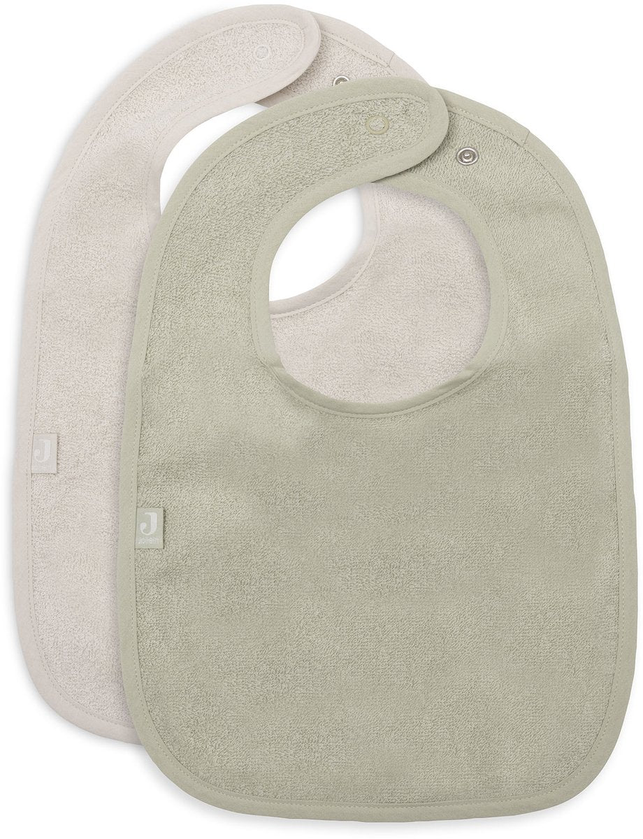 Jollein bavoirs en tissu éponge doux matcha sable (pack de 2)