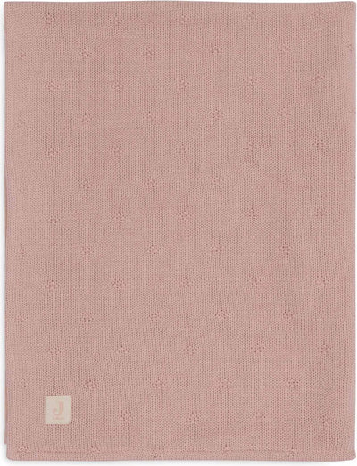 Jollein - couverture de berceau 100x150cm - couverture pour bébé - tricot confortable velours rose sauvage