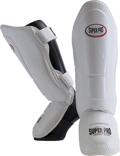Super pro combat gear thai-pro protège-tibia blanc noir moyen