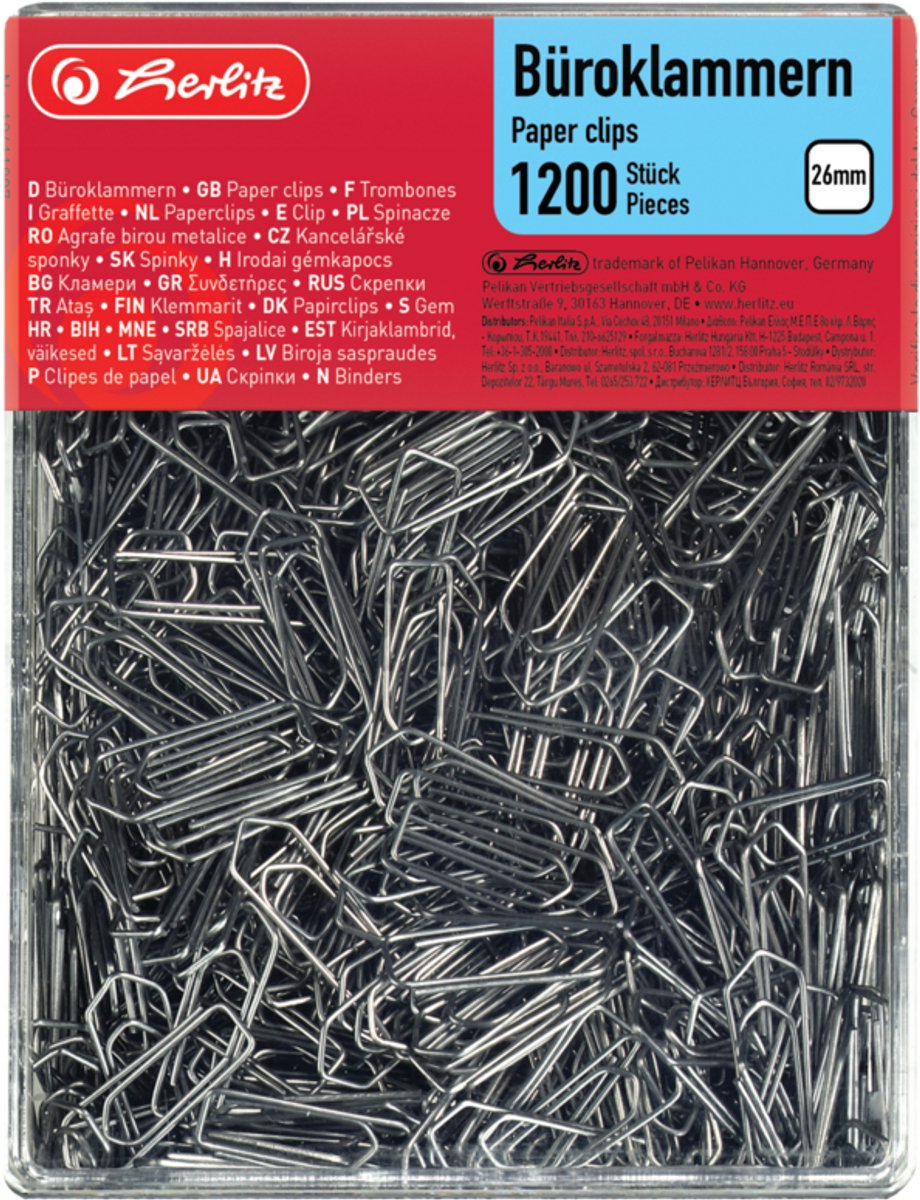 Trombones Herlitz - métal - galvanisé - 26 mm