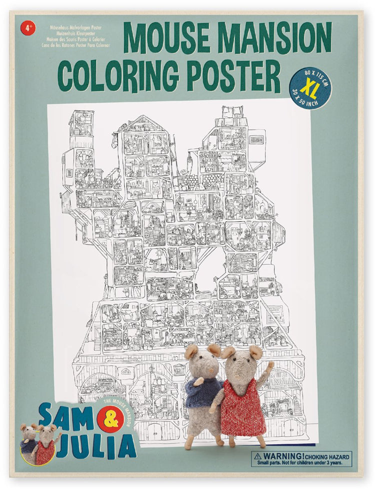 Affiche à colorier Sam Julia Mouse House Mega XL | | la maison des souris
