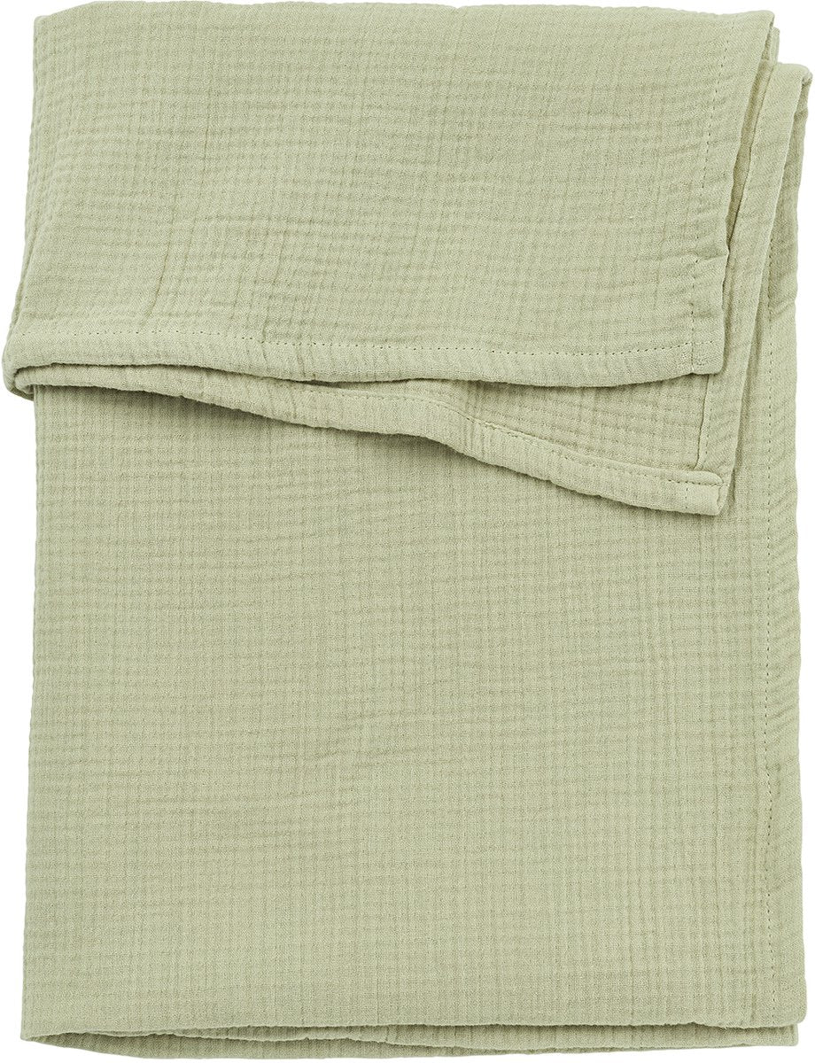 Drap de berceau Meyco baby uni - hydrophile prélavé - olive douce - 75x100cm - 0,3 tog