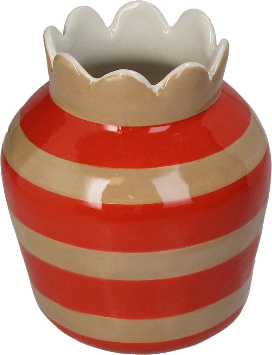 Vase collection HD rayures faïence 14,3x14,3x17,5cm