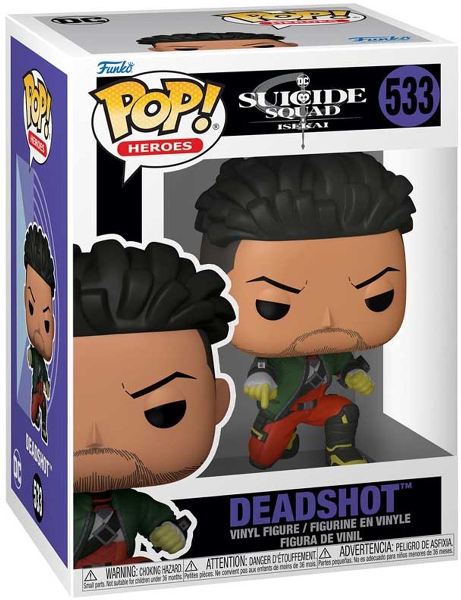 Figurine en vinyle Funko pop animation DC Suicide Squad Isekai Deadshot.