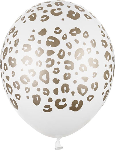 Partydeco - ballons blancs imprimés à pois. (50 pièces)