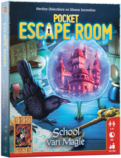 999games 999 games - Pocket Escape Room : école de magie - casse-tête - résoudre des énigmes et s'échapper - jeu de société - casse-tête - néerlandais - petit cadeau