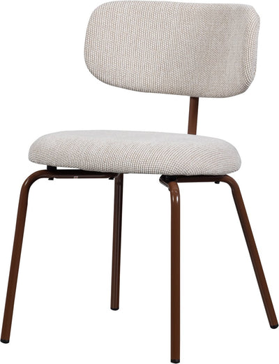 Chaise de salle à manger Woood Travis - polyester - blanc cassé - 75x48x53