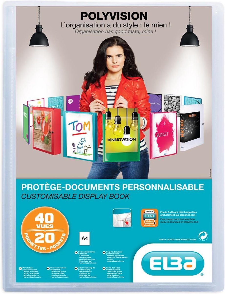 Album de spectacle Elba polyvision, a4, 20 sachets, transparent